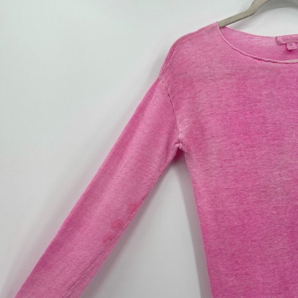 Lilly Pulitzer Alana Long Sleeve Linen Top Pink XS - Picture 5 of 10